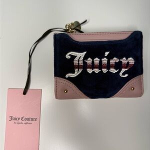 Juicy Couture Pink and Blue Wallet Velvet Design